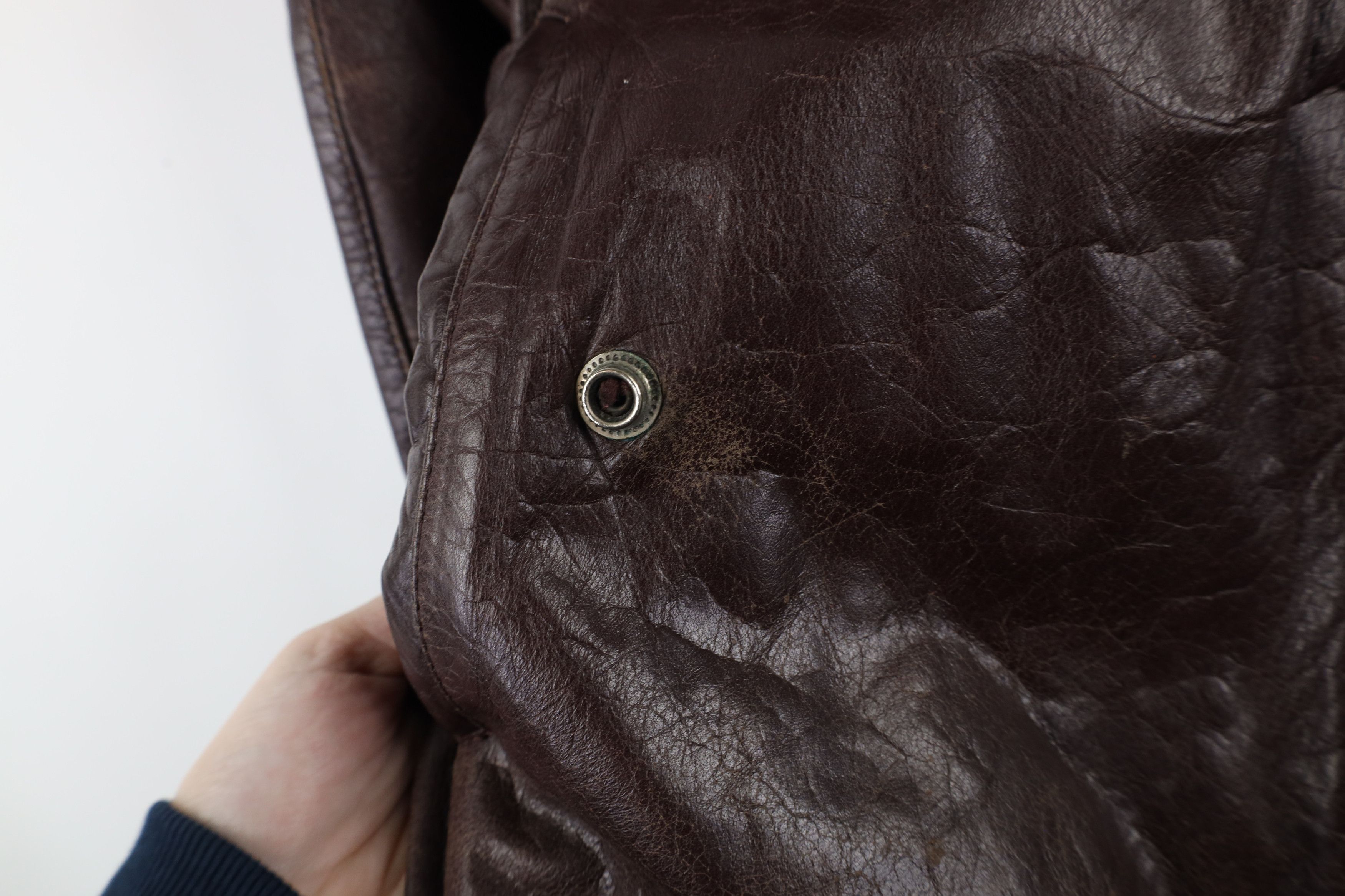 Vintage Vintage 80s 90s Streetwear Leather Bomber Jacket Oxblood Size US XXL / EU 58 / 5 - 5 Thumbnail