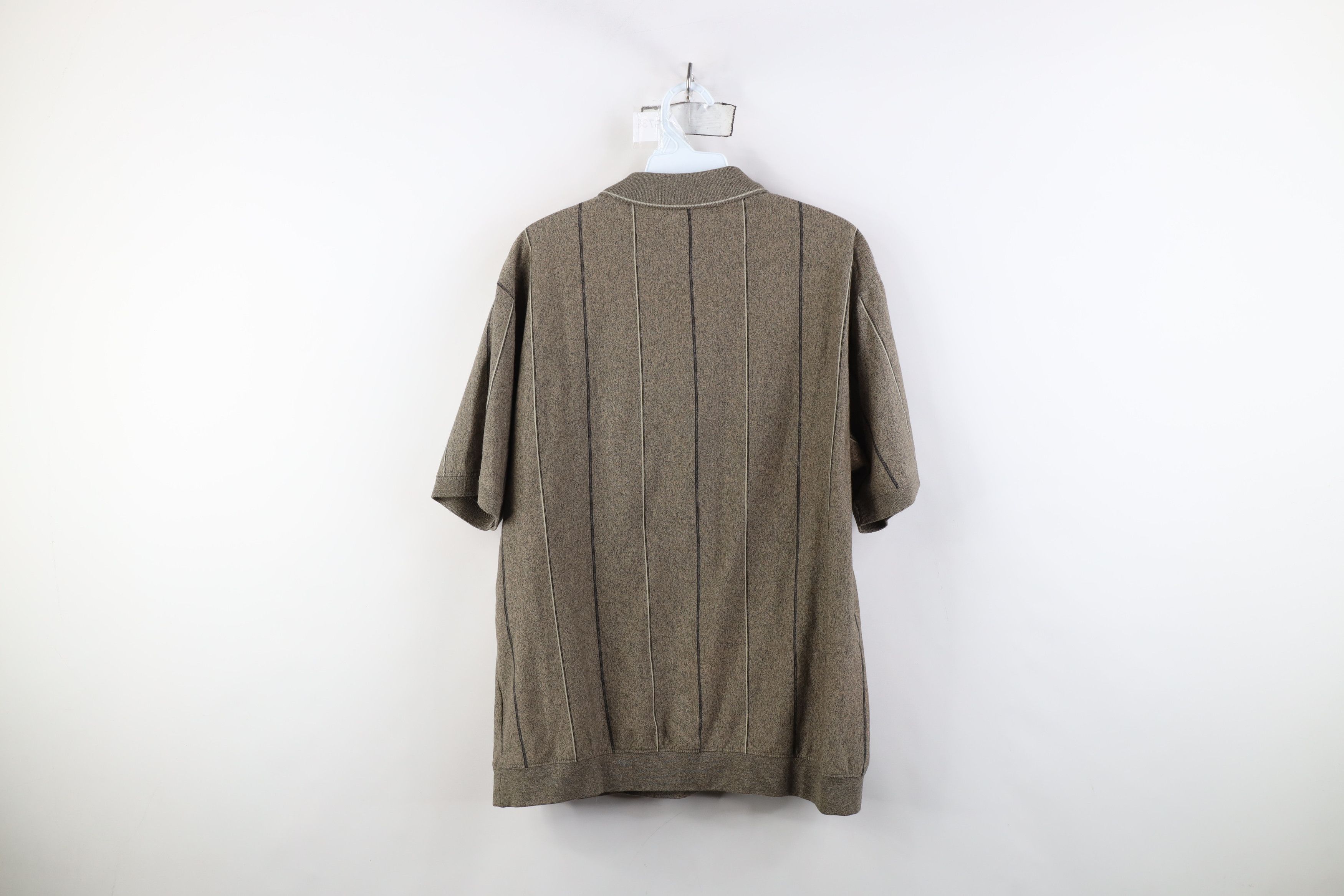 Vintage Vintage 90s Streetwear Striped Knit Pullover Polo Earth Tone Size US L / EU 52-54 / 3 - 11 Thumbnail