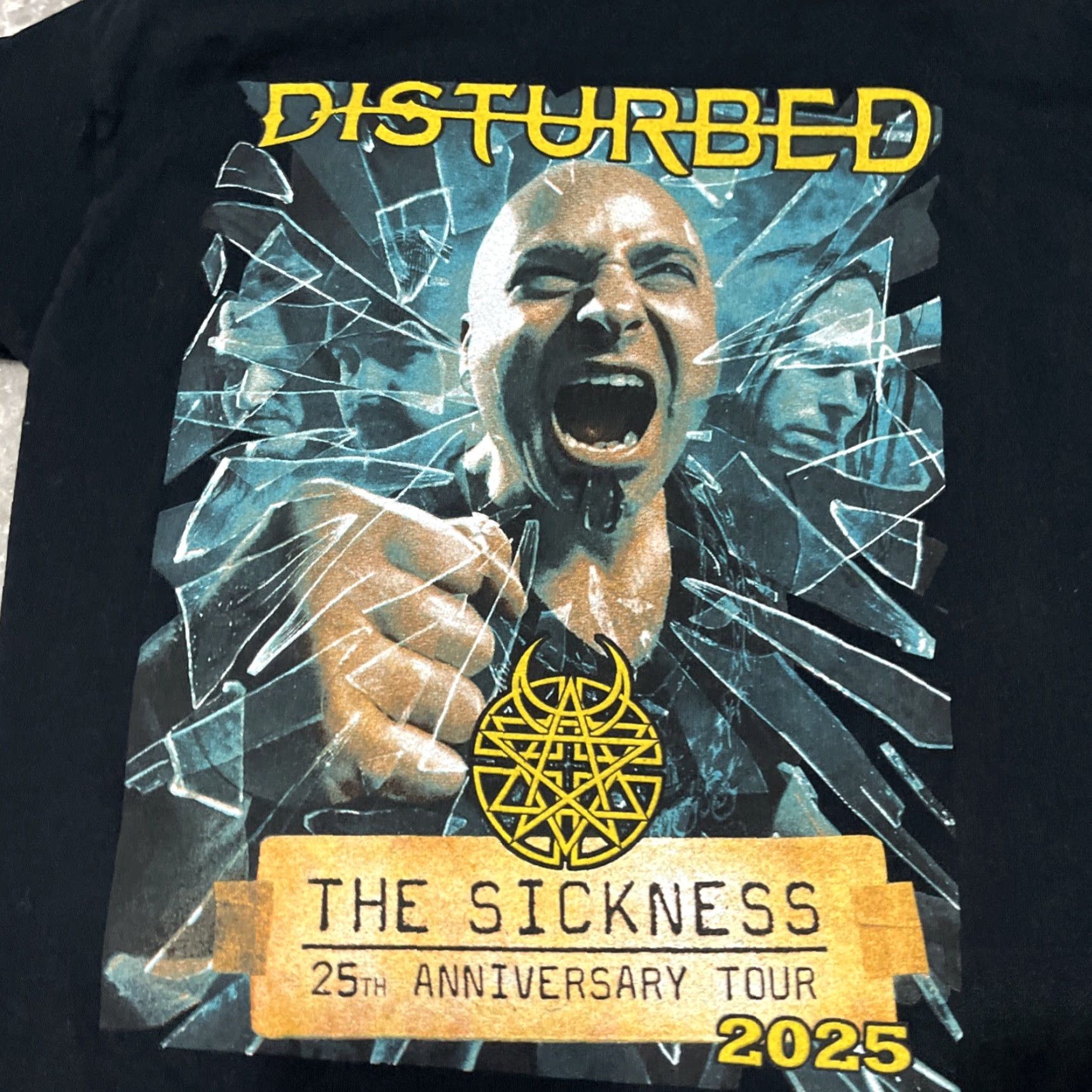 Vintage Disturbed The Sickness 25th Anniversary Tour Graphic Band T Shirt Medium Mens Black Cotton Crew Neck Short Sleeve Suna Vintage No Size US M / EU 48-50 / 2 - 2 Thumbnail