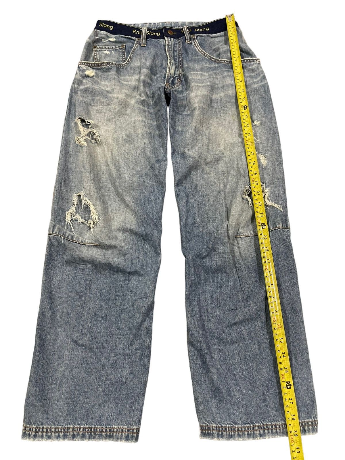 14th Addiction Vintage Japanese Rna Blue Wash Distressed Baggy Jeans Size US 30 / EU 46 - 10 Thumbnail