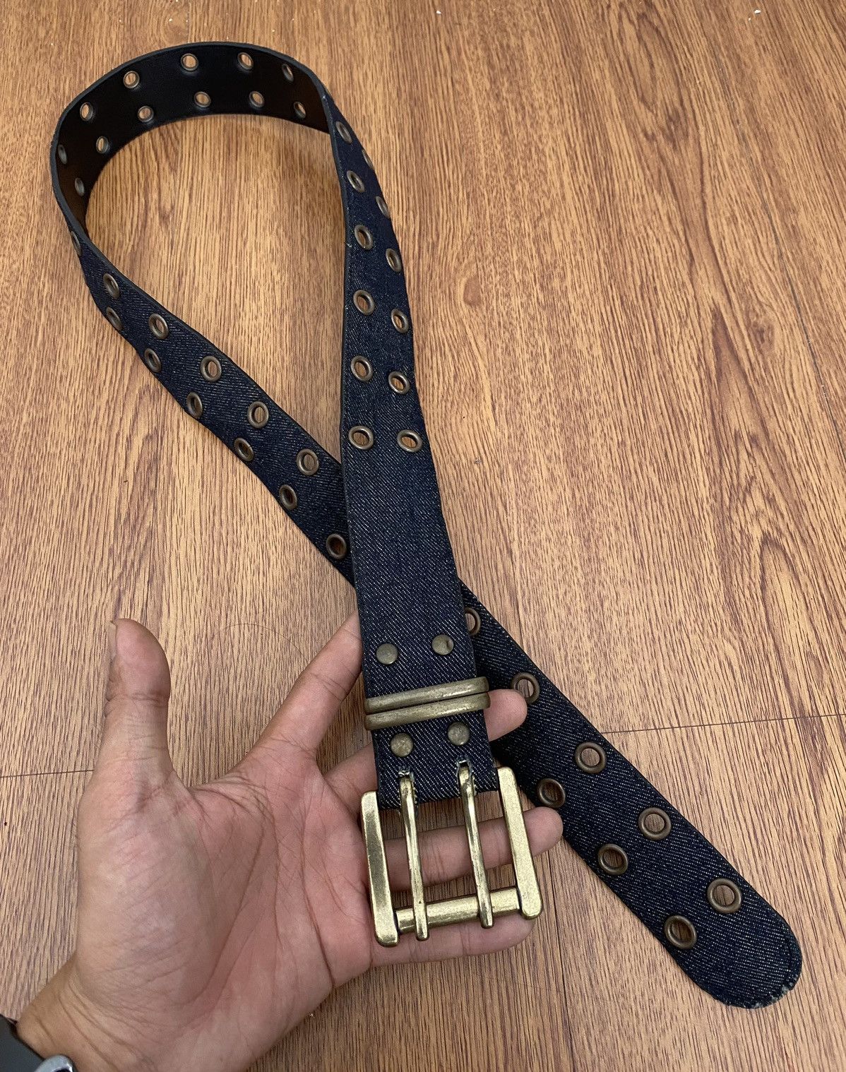 If Six Was Nine × Japanese Brand × Le Grande Bleu (L.G.B.) Double prong denim leather belt Size ONE SIZE - 2 Thumbnail