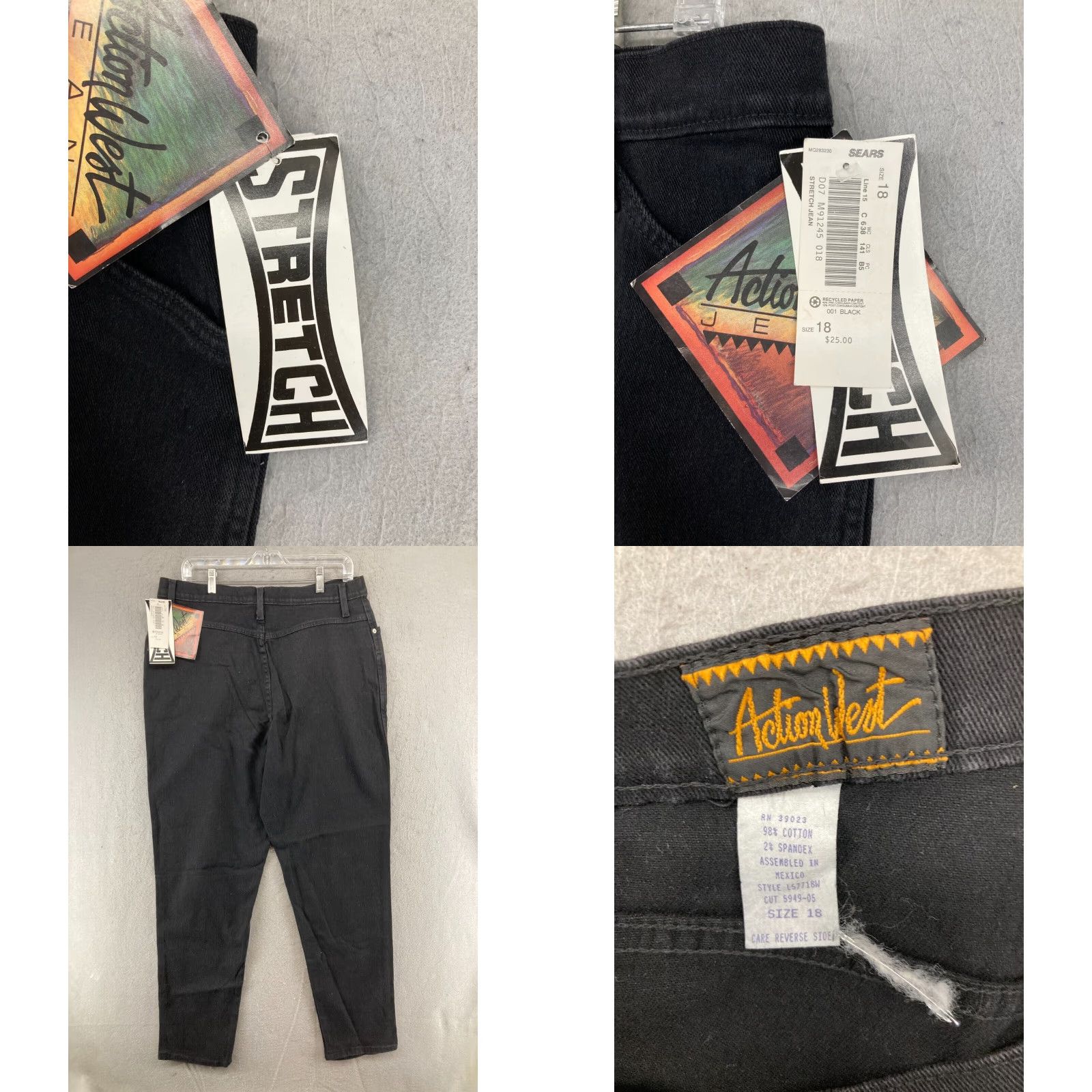 Vintage VINTAGE Action West Jeans Women’s 18 Black High Rise Mom Denim 90s Grunge Womens Size 40" / US 18 - 8 Thumbnail