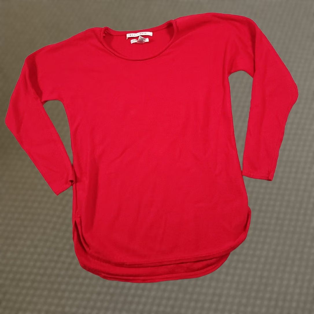 Vintage VINTAGE Max Studio Sweater Long Sleeve Pullover Red Women's Large Merino Wool 100% Knit Regular Crew Neck Fall Winter Spring Mens Women Girls Size L / US 10 / IT 46 - 1 Thumbnail