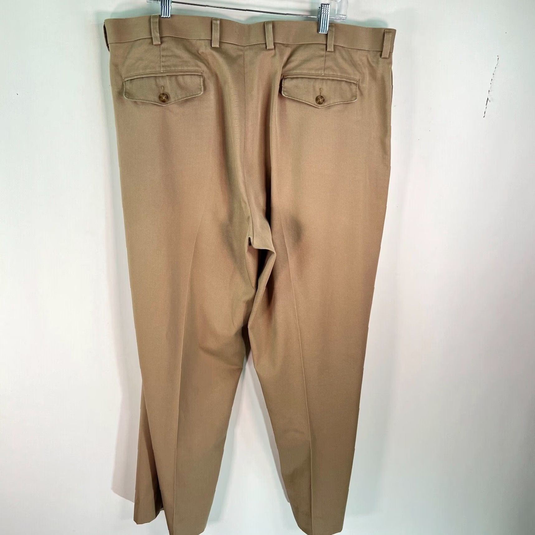 Vintage L.L. Bean Men's Chino Pants Natural Fit Flat Front Straight Leg Casual Size 42 Brown Size US 44 / EU 60 - 2 Thumbnail