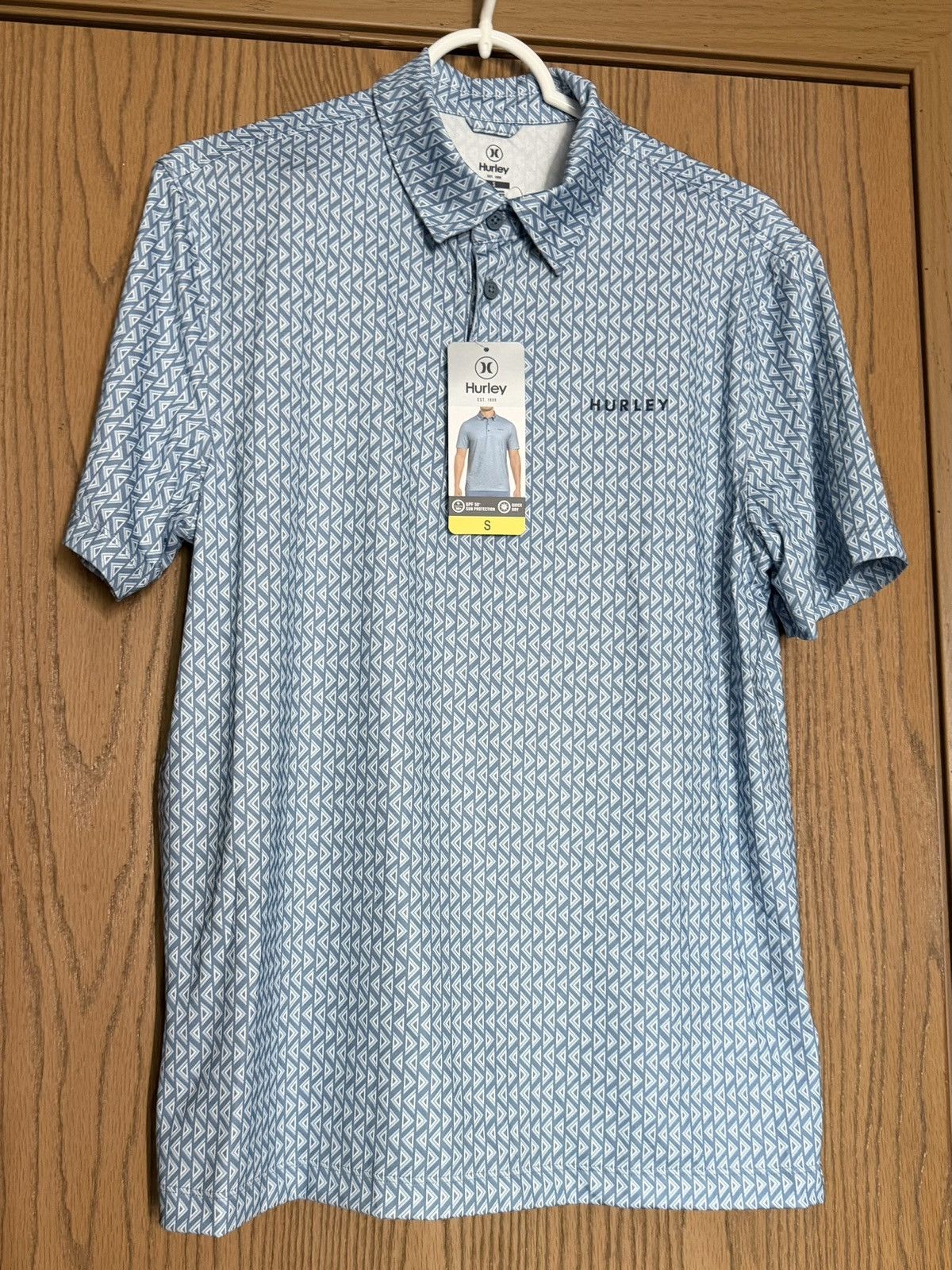 Hurley Hurley Geometric Pattern Polo Blue White/Small Short Sleeve Size US S / EU 44-46 / 1 - 1 Thumbnail