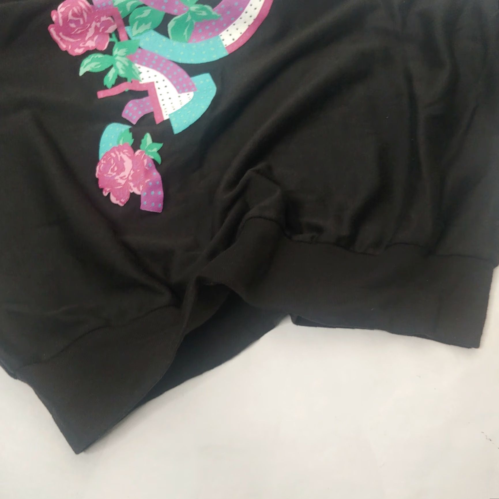 Vintage VINTAGE Xtrovert Womens L T Shirt Black Ringer Floral Geometric Graphic Roses Shirt Womens L Black Floral Geometric Retro Roses Size L / US 10 / IT 46 - 6 Thumbnail