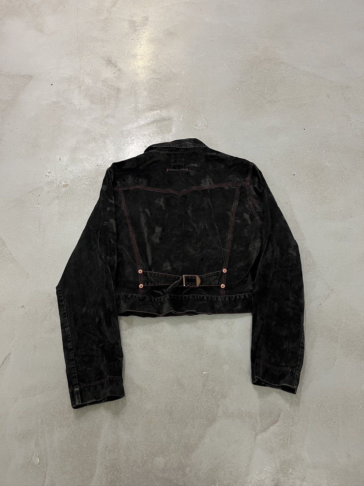 Jean Paul Gaultier Jean Paul Gaultier Bloody Stitching Cropped Velvet Jacket Size S / US 4 / IT 40 - 6 Thumbnail