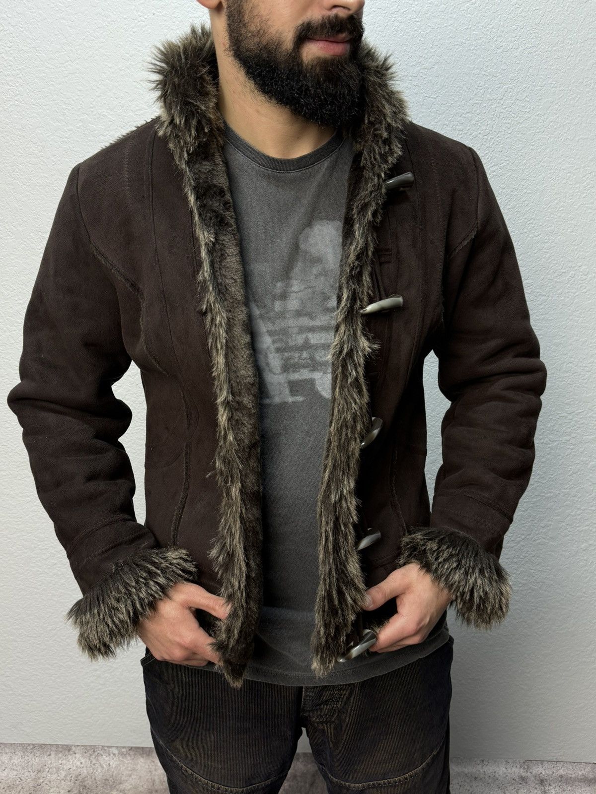Schott Vintage If Six Was Nine Style Fur Rabbit Cropped Jacket 00s Size US M / EU 48-50 / 2 - 2 Thumbnail