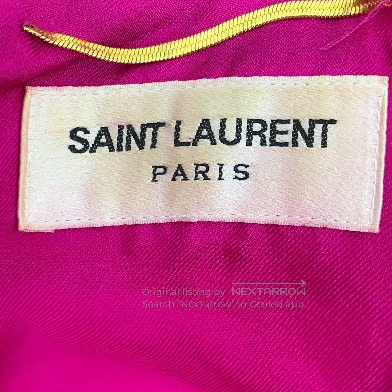 Saint Laurent Paris Saint Laurent Paris Pink Mulberry Silk Crew Neck Sleeveles Size XXS / US 00 / IT 34 - 5 Thumbnail