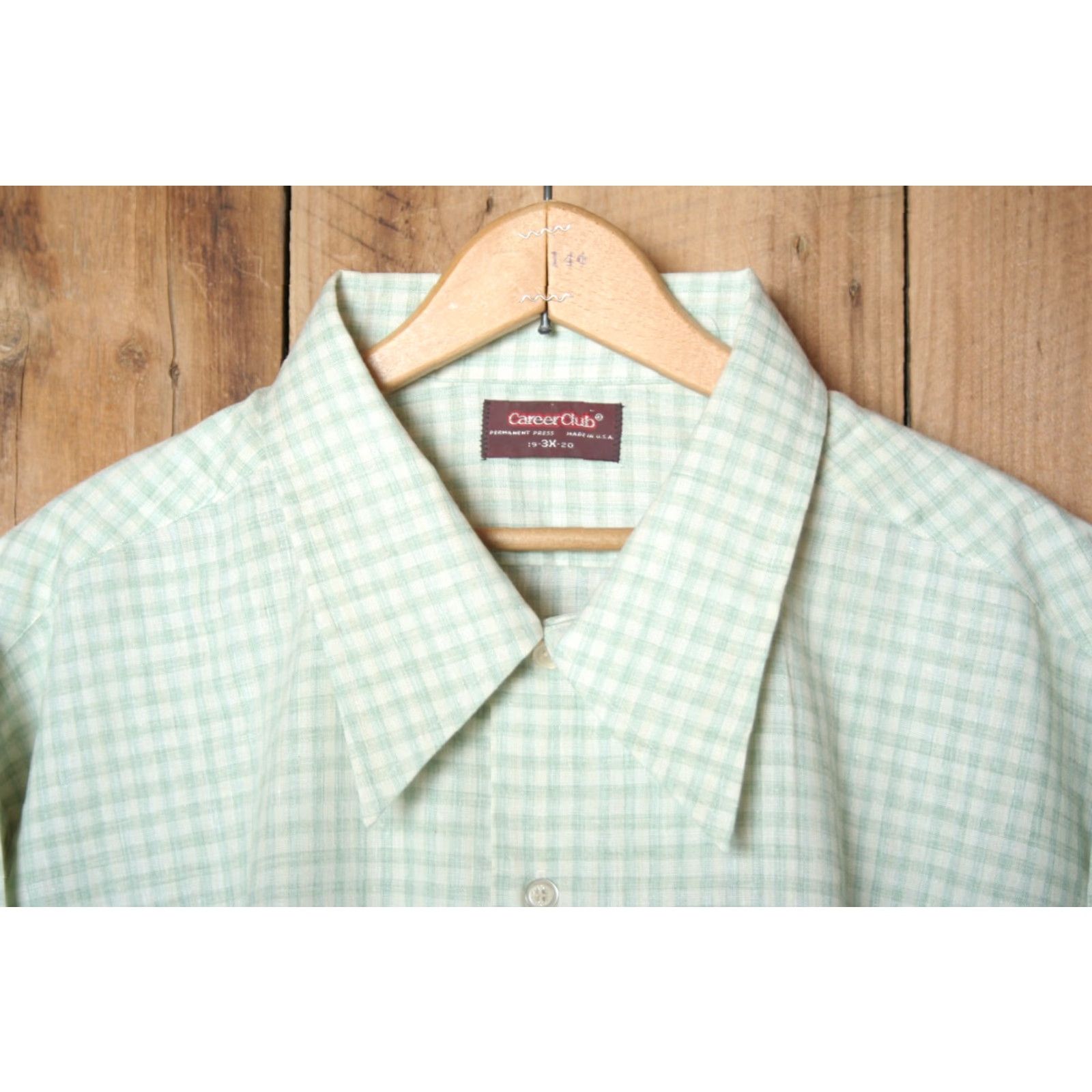Vintage VINTAGE CAREER CLUB Shirt 3XL Green Plaid Button Front Long Sleeve 1970s Mens Ladies? Size US XXL / EU 58 / 5 - 3 Thumbnail