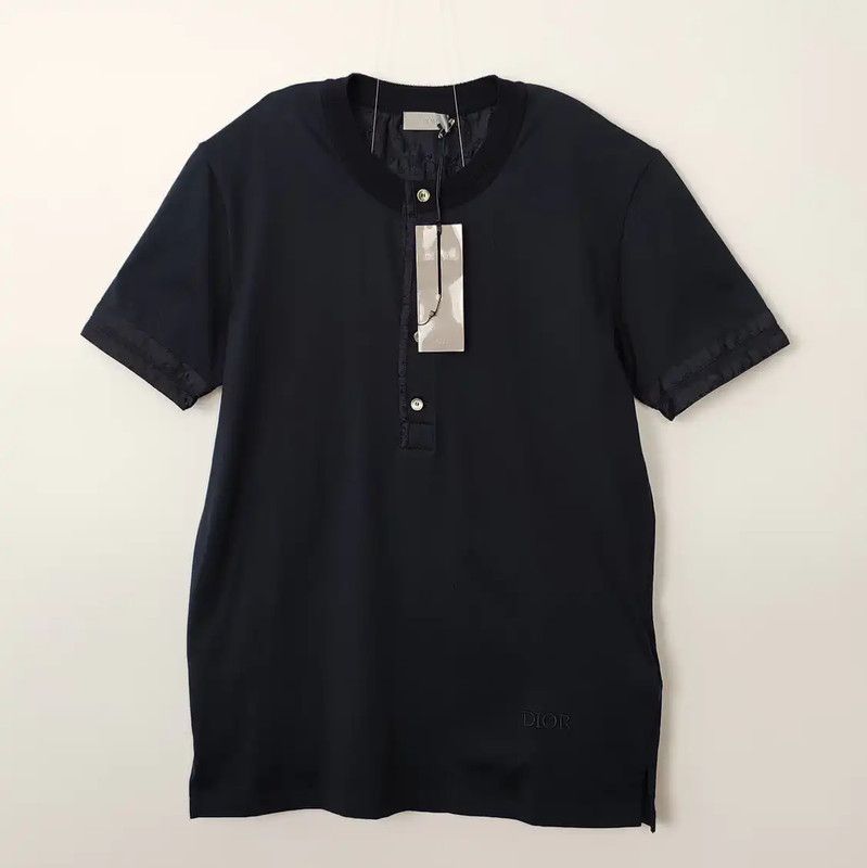 Dior Men's Navy Cotton Polo Shirt 0089