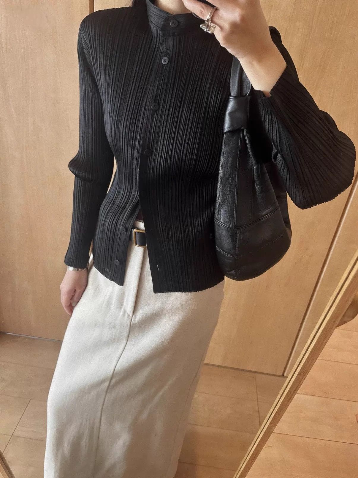 Issey Miyake ISSEY MIYAKE PLEATS PLEASE black stand-collar shirt 4 Size S / US 4 / IT 40 - 7 Thumbnail