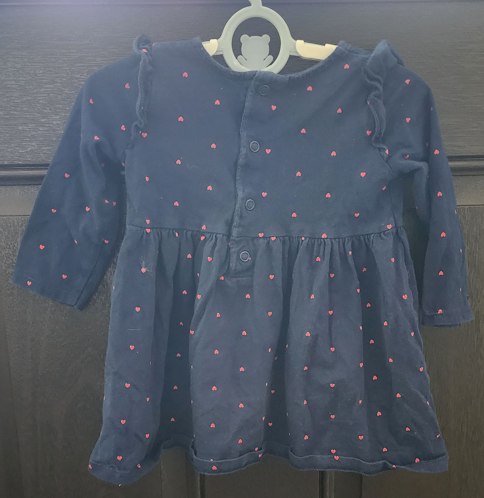 Other Carter's Blue Red Hearts Love Dress Size 12 Months Size XXS / US 00 / IT 34 - 2 Thumbnail