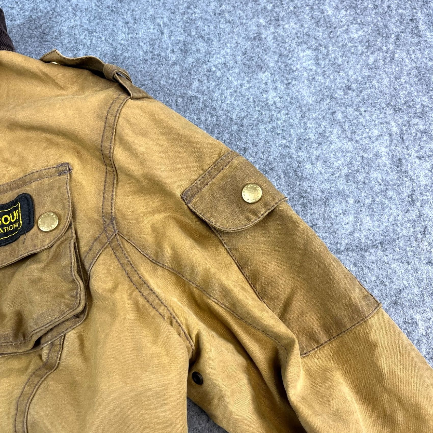 Barbour VINTAGE Barbour International Jacket UK 16 Tan Womens Wax Made England 3 Warrant Size XXL / US 16-18 / IT 52-54 - 5 Thumbnail