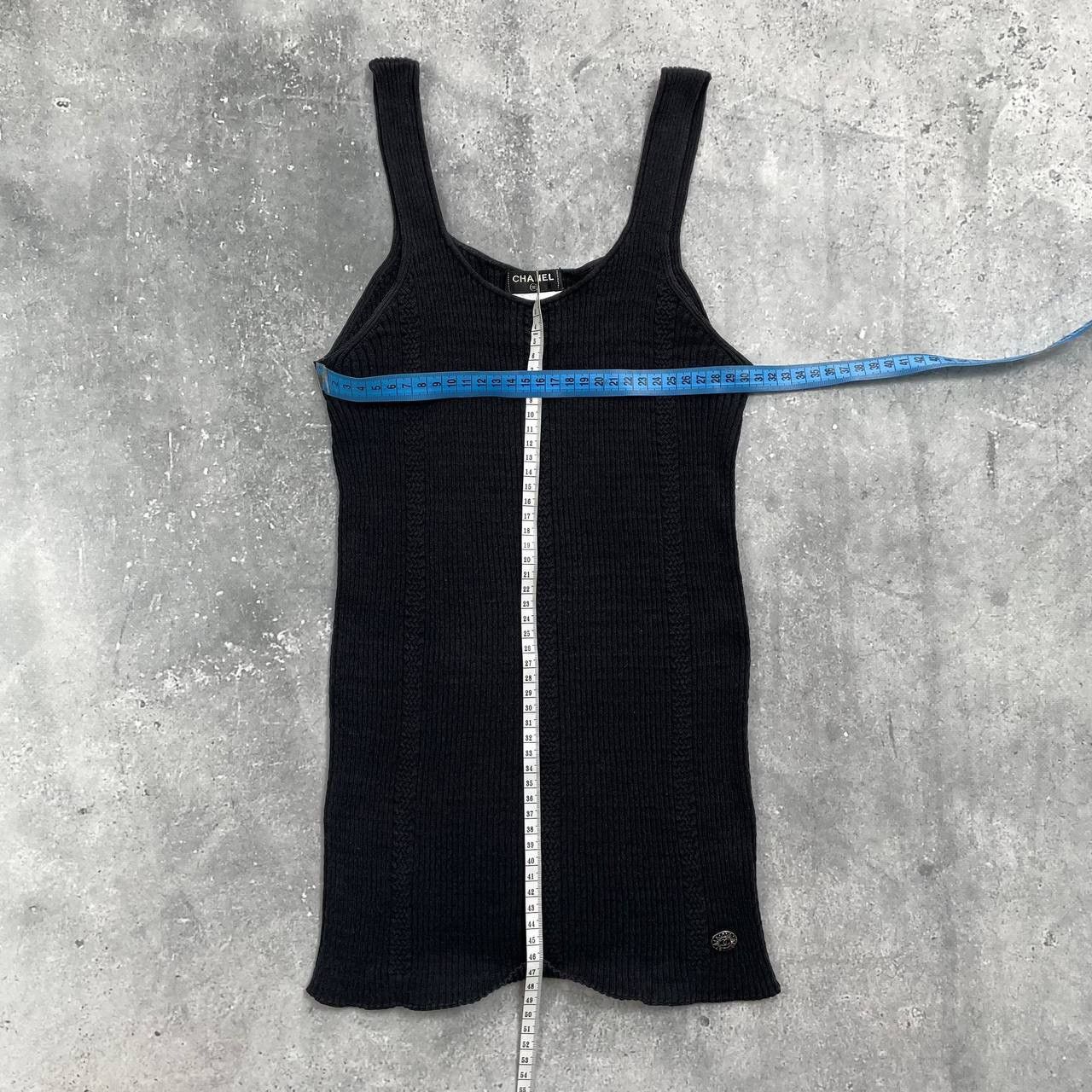 Chanel Vintage Chanel Ribbed Sleeveless Tank Top Logo Women’s Black Size XS / US 0-2 / IT 36-38 - 16 Thumbnail