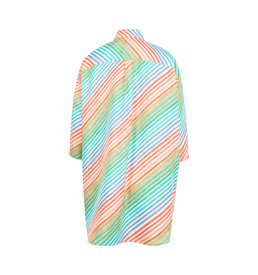 Christopher John Rogers o1h1sh11225 Crayon Stripe Jumbo Shirt in Multicolor Size XS / US 0-2 / IT 36-38 - 2 Thumbnail