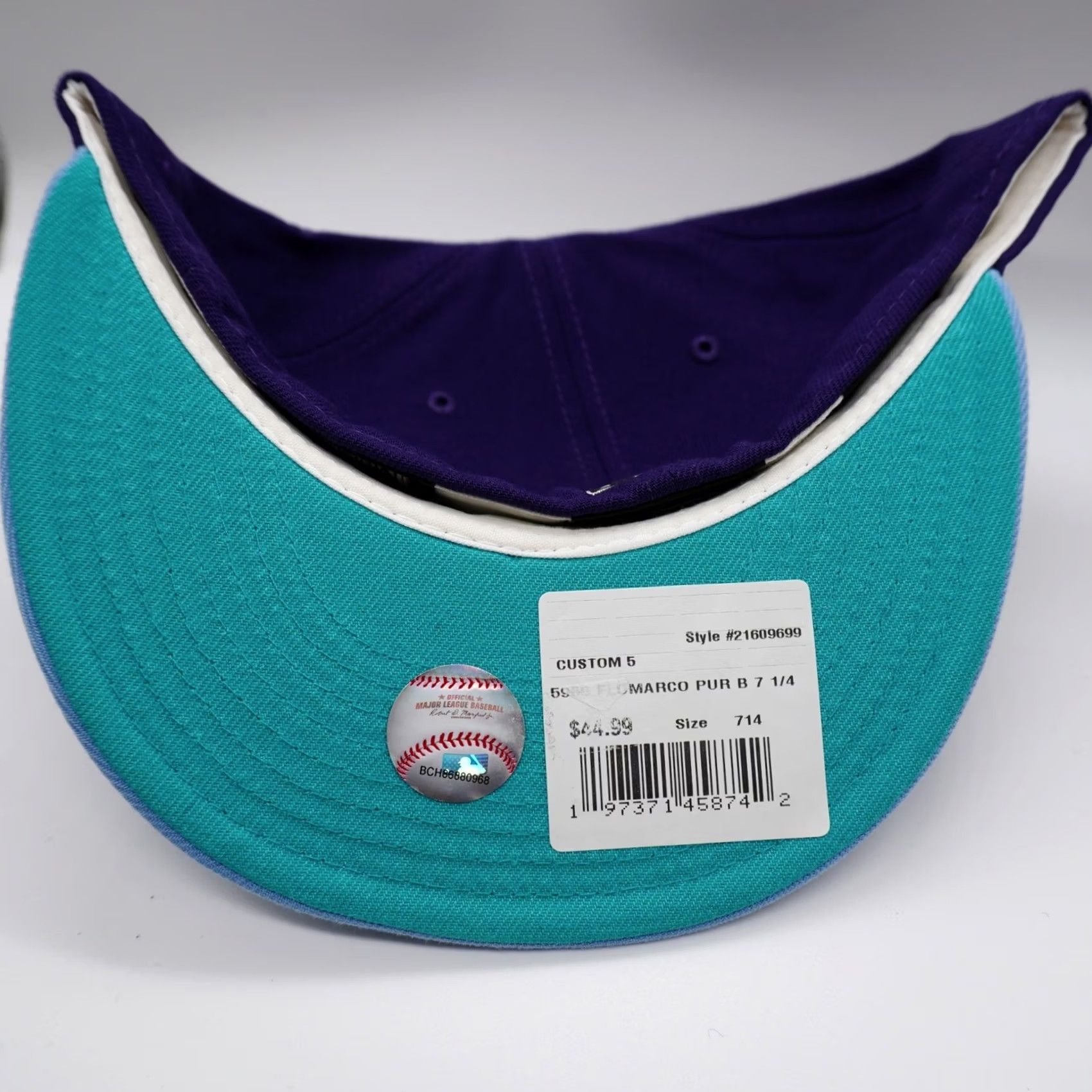 New Era New Era Florida Marlins Baseball Cap Mens 7 1/4 Purple Blue 1997 World Series 59FIFTY Size ONE SIZE - 6 Thumbnail