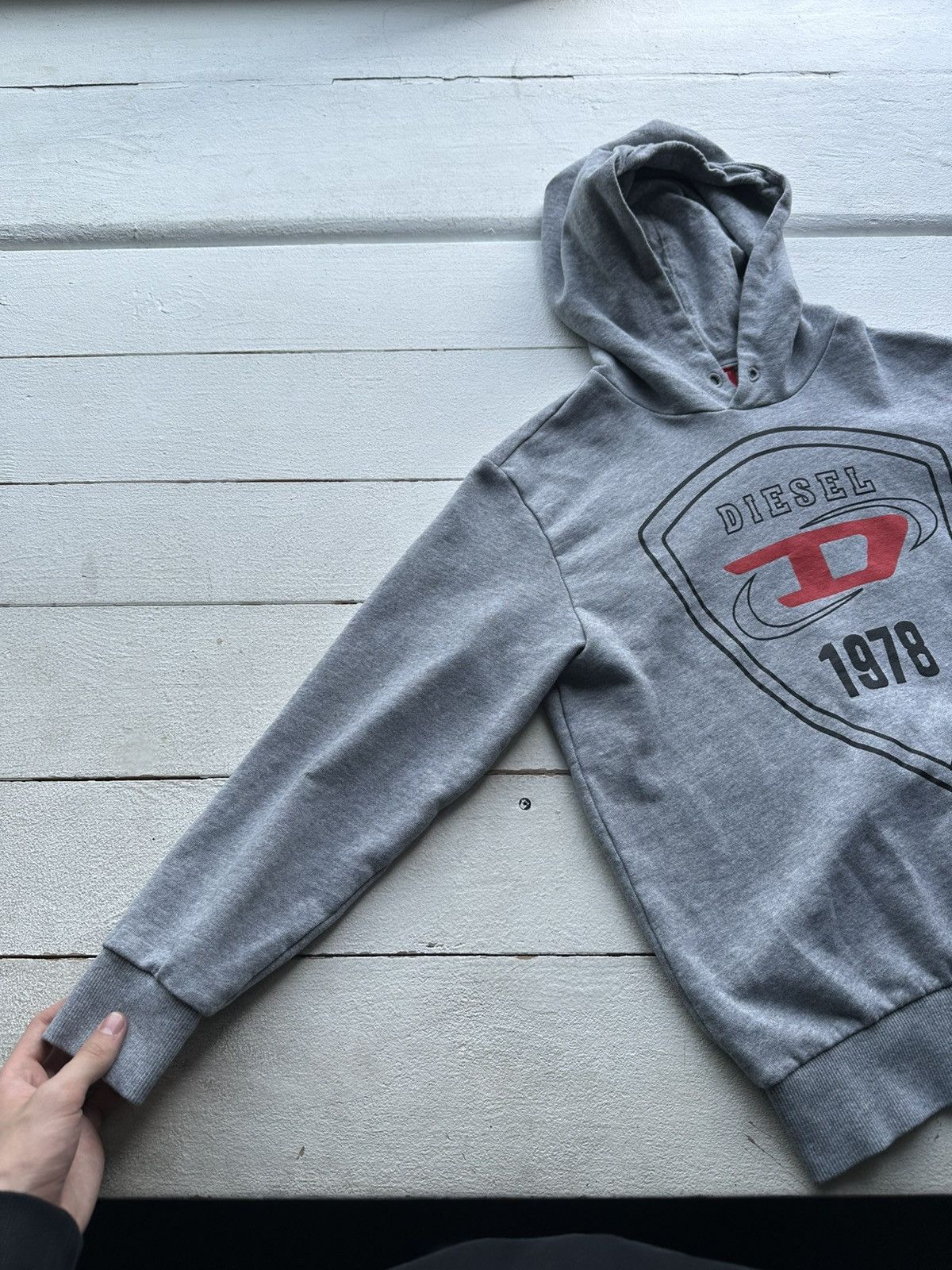 Diesel 🚨DIESEL BIG LOGO RARE AVANT GARDE HOODIE Y2K BOXY Size S / US 4 / IT 40 - 2 Thumbnail