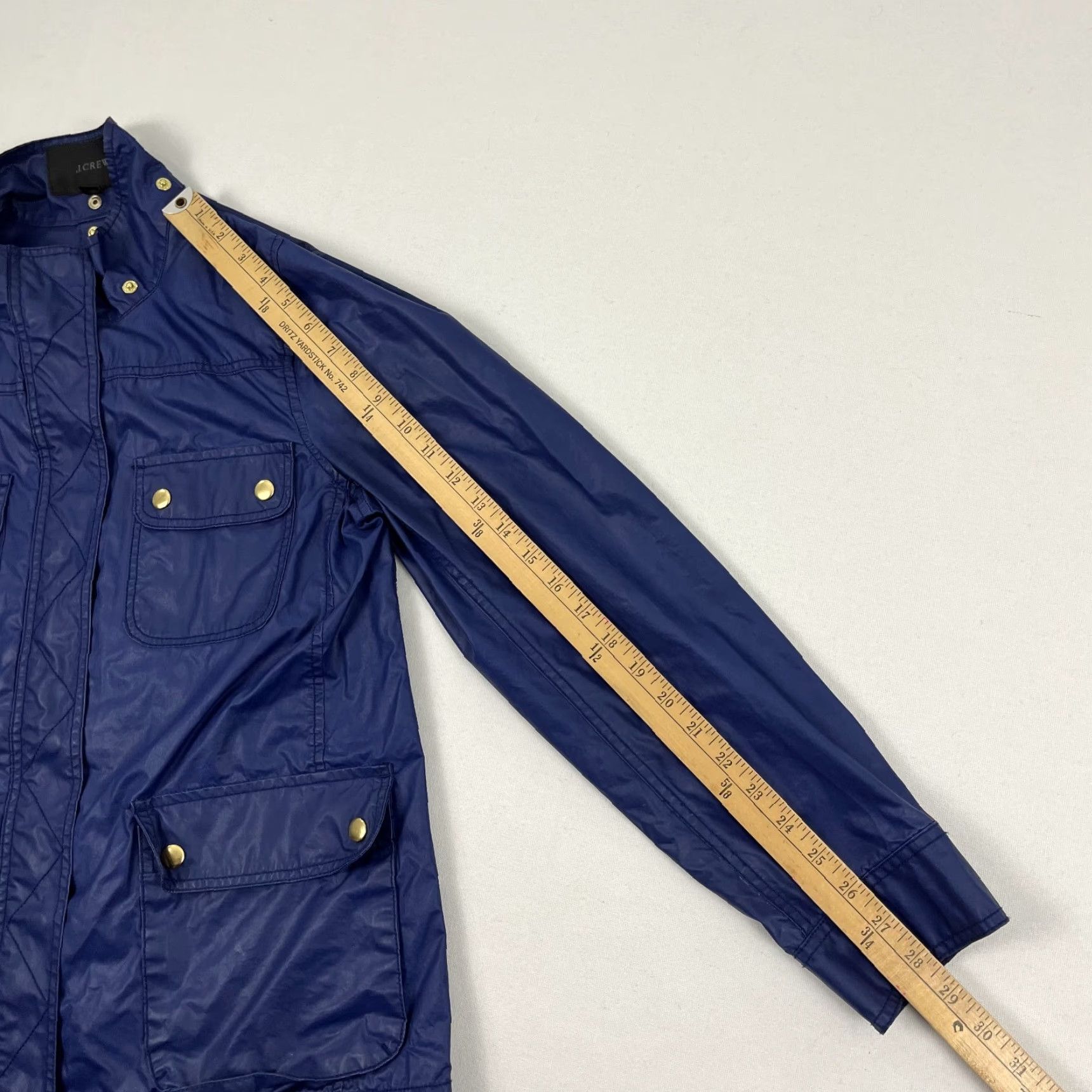J.Crew VINTAGE J. Crew Downtown Jacket Womens M Blue Waxed Field Chore Military Cargo Y2K Size M / US 6-8 / IT 42-44 - 5 Thumbnail