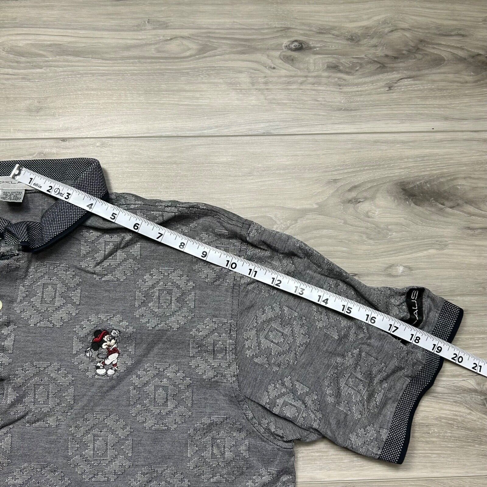 Disney Walt Disney Mickey Mouse Golf Polo Shirt Gray Men's XL90s Size US XL / EU 56 / 4 - 6 Thumbnail