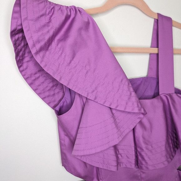 Veronica Beard Veronica Beard One Shoulder Cutout Maxi Dress Vivid Orchid Size XS / US 0-2 / IT 36-38 - 12 Thumbnail