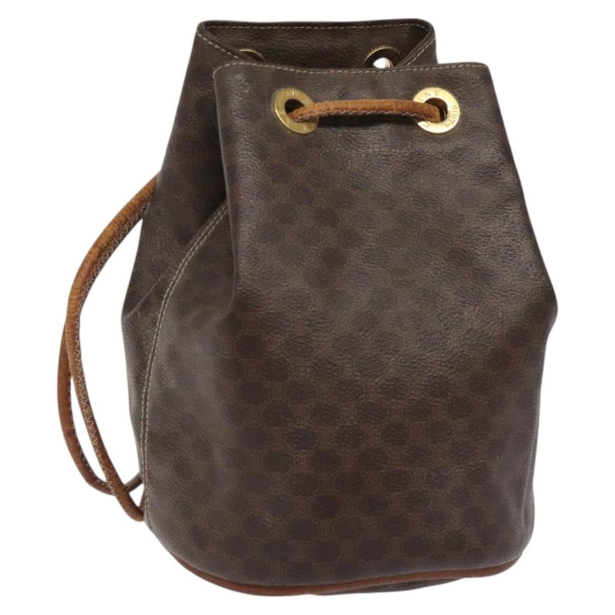 Celine CELINE Macadam Canvas Purse Backpack Pvc Leather Brown Gold Size ONE SIZE - 1 Thumbnail