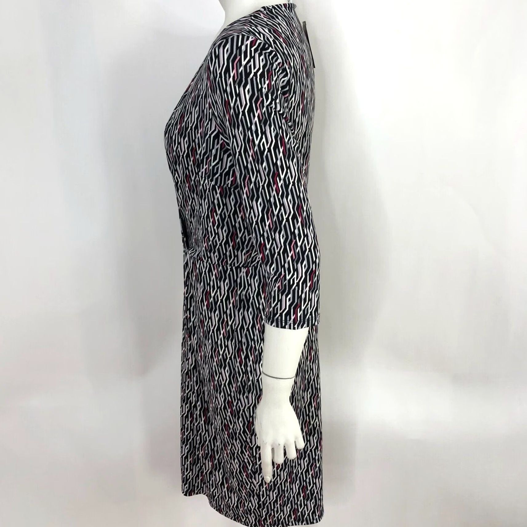 White House Black Market VINTAGE? No — White House Black Market Dress Midi Length Faux Wrap Pleated Womens M Size M / US 6-8 / IT 42-44 - 5 Thumbnail