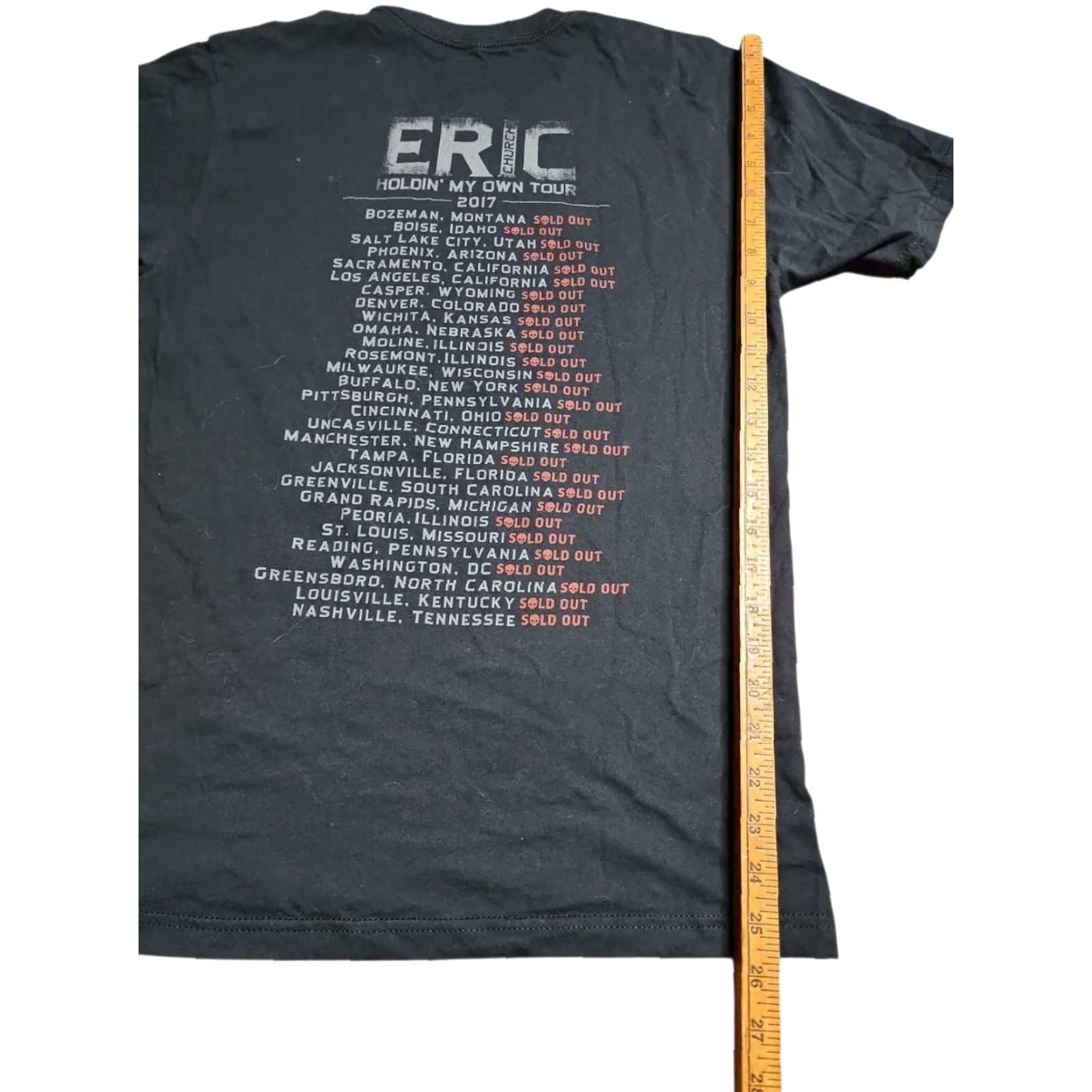 Church's Eric Church Concert T-Shirt 2017 Mens M Black Double-Sided Short Sleeve Size US M / EU 48-50 / 2 - 2 Thumbnail
