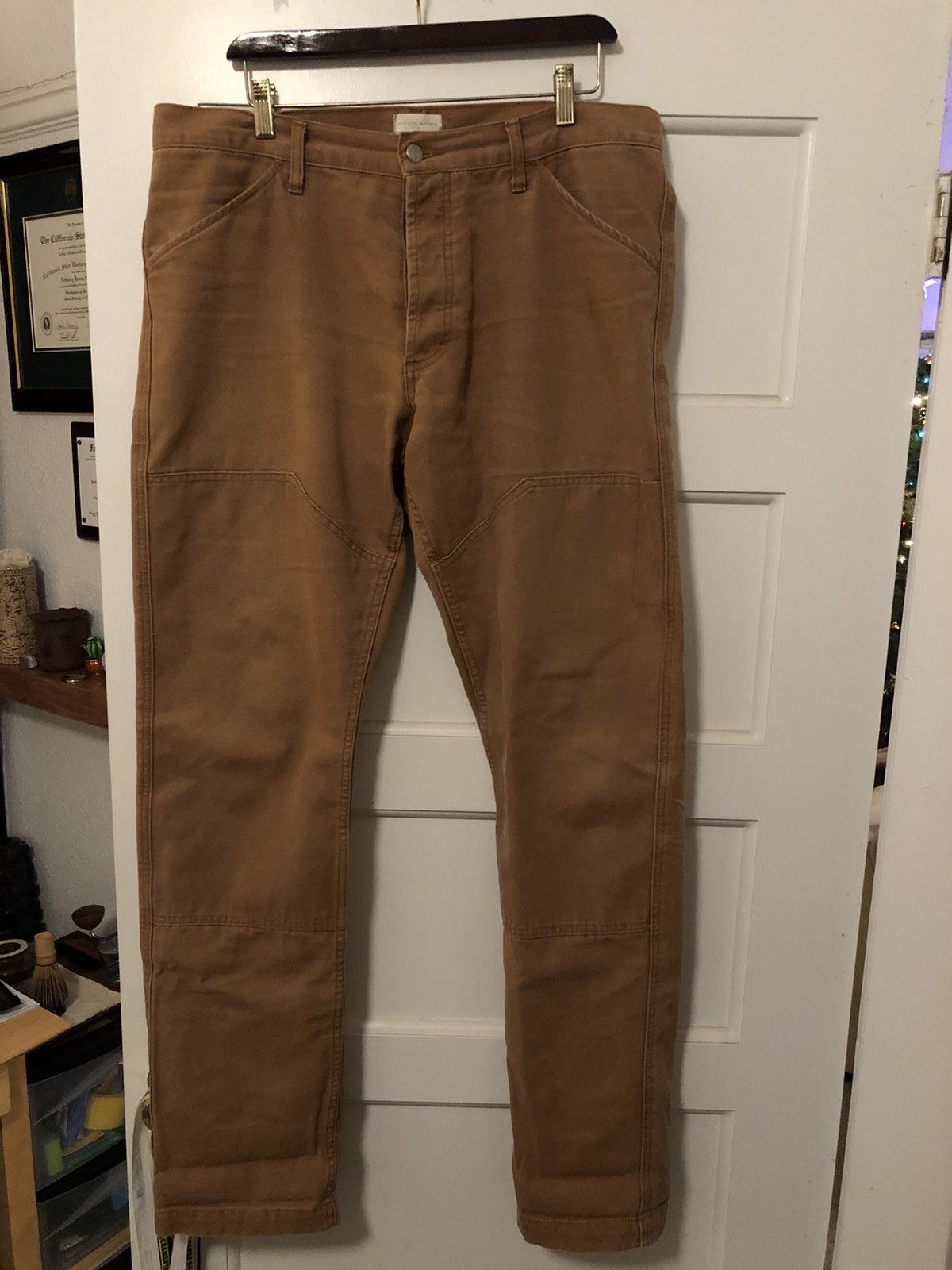 image of Taylor Stitch X Good Acre Chore Pant. 37X34. Khaki. Miusa, Men's (Size 36)