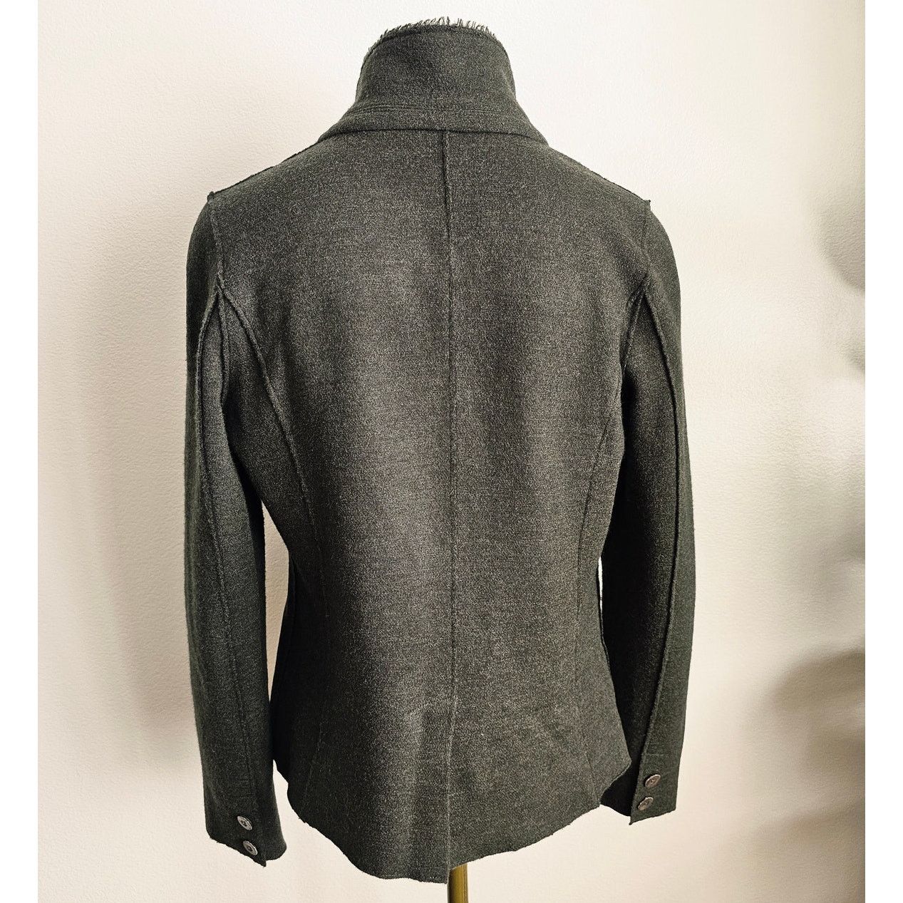 Eileen Fisher EILEEN FISHER Women's Green Merino Wool Knit Blazer Jacket M Size M / US 6-8 / IT 42-44 - 3 Thumbnail