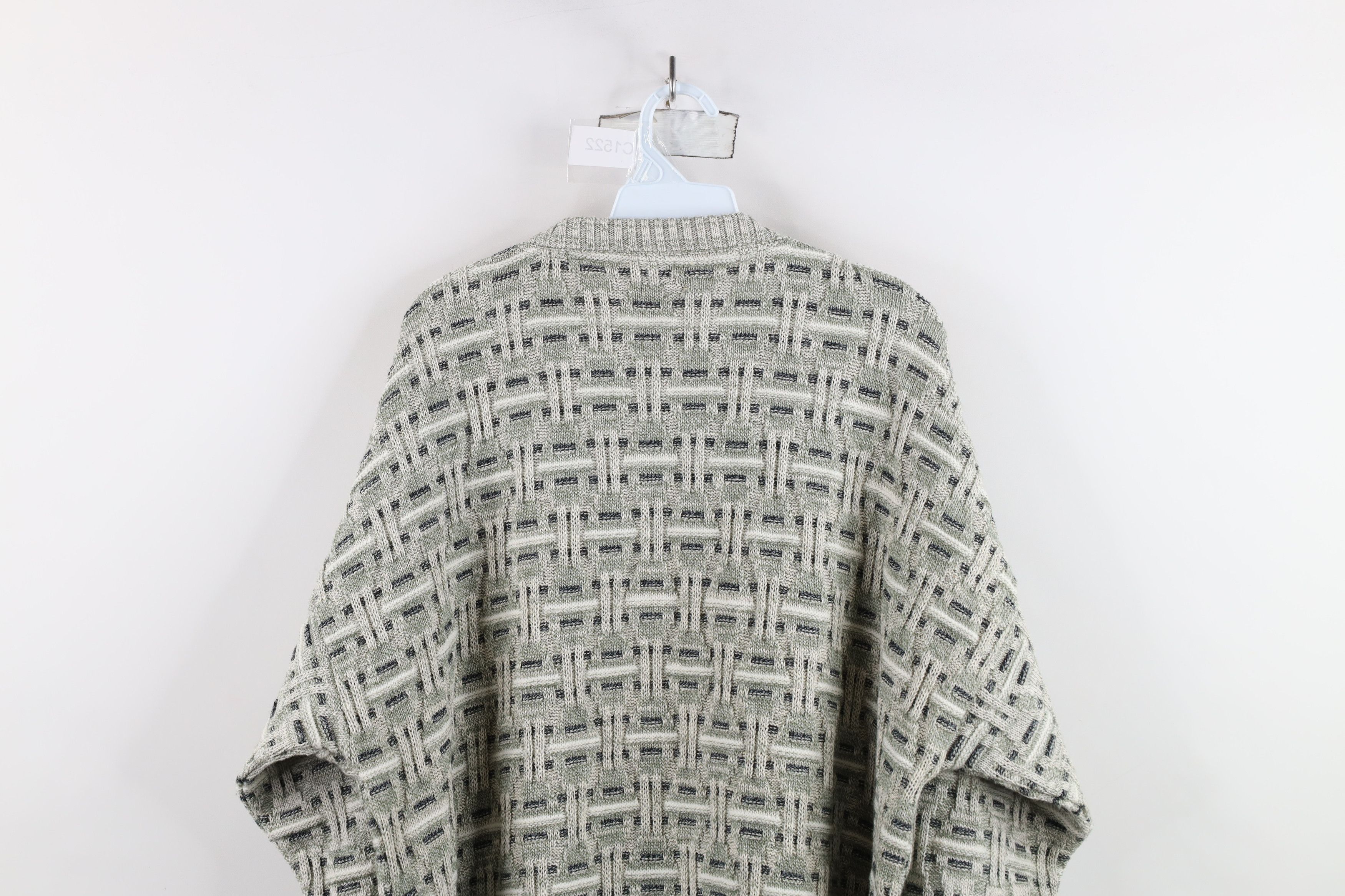 Vintage Vintage 90s Streetwear Cross Weave Knit Dad Crewneck Sweater Size US XL / EU 56 / 4 - 9 Thumbnail