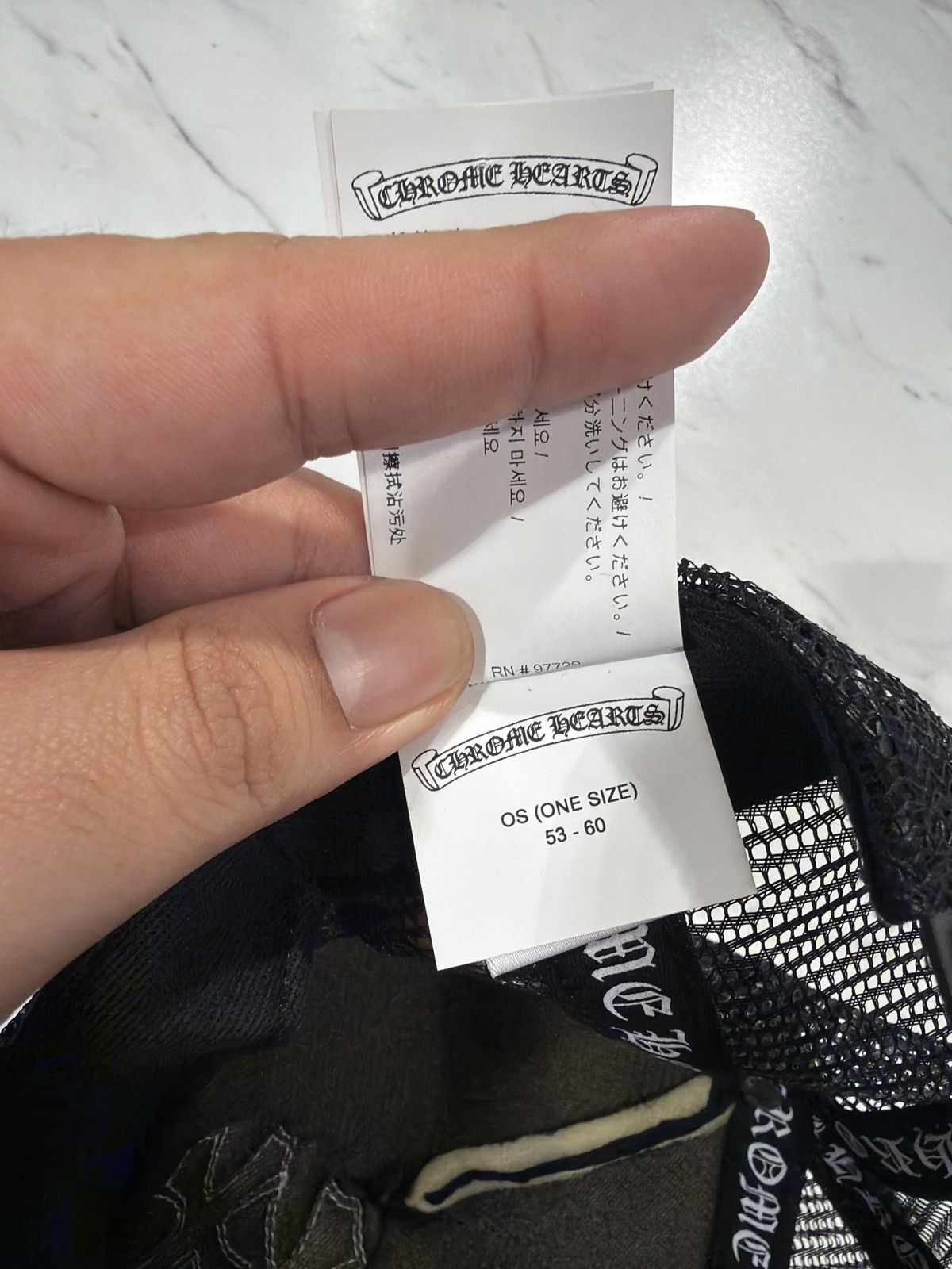 Chrome Hearts Chrome Hearts Cemetery White Leather Black Trucker Size ONE SIZE - 7 Thumbnail