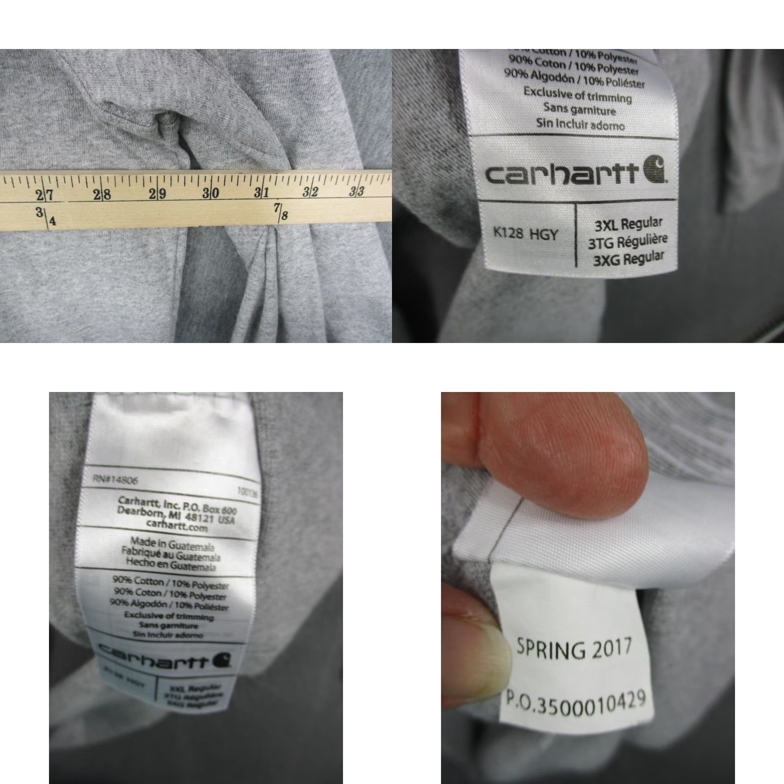 Carhartt Carhartt Mens 3XL Shirt Long Sleeve Henley Pocket Original Fit K128 Work Size US XXL / EU 58 / 5 - 8 Thumbnail