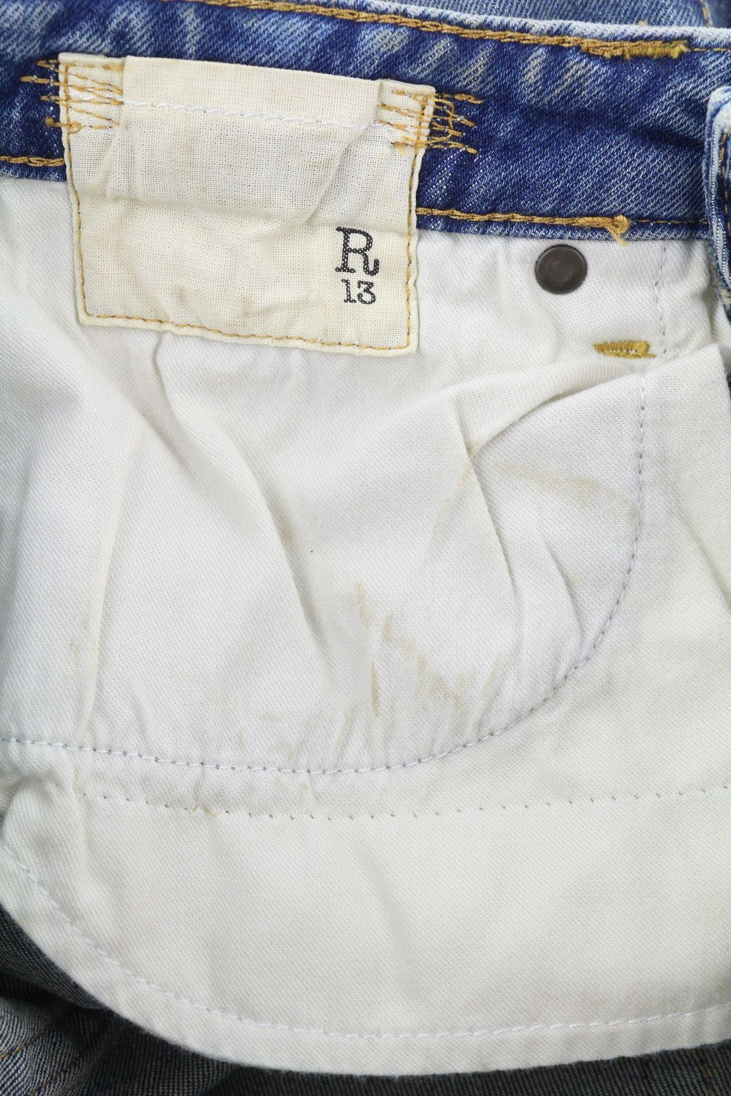 R13 KICK FIT 26 Kelly Stretch Flared Cropped Faded Denim 86232 Size 26" / US 2 / IT 38 - 11 Thumbnail