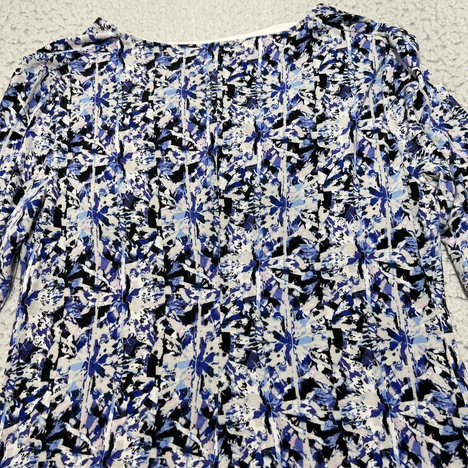 Other Lysse Short Sleeve Blue White Floral A-Line Dress Stretch Size S / US 4 / IT 40 - 10 Thumbnail