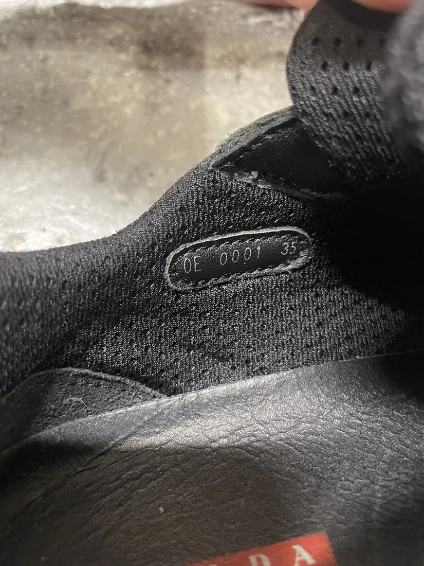 Prada × Vintage 2000s Prada America s Cup Black Leather Low Sneakers Size US 5 / IT 35 - 9 Thumbnail