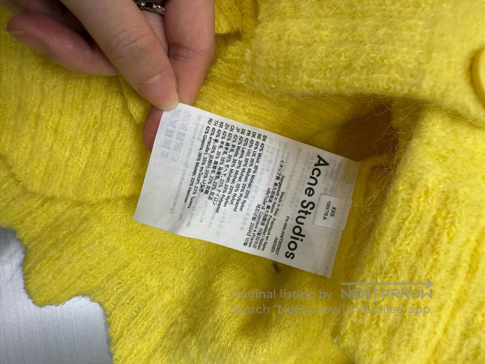 Acne Studios Acne Studios Yellow Knit Sweater XXS. Size US XXS / EU 40 - 7 Thumbnail