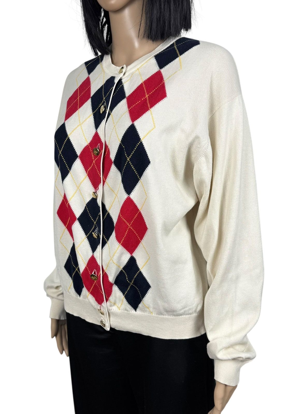 Burberry × Vintage Burberry Vintage Burberrys Check Cardigan Button Up size 42 Size M / US 6-8 / IT 42-44 - 4 Thumbnail