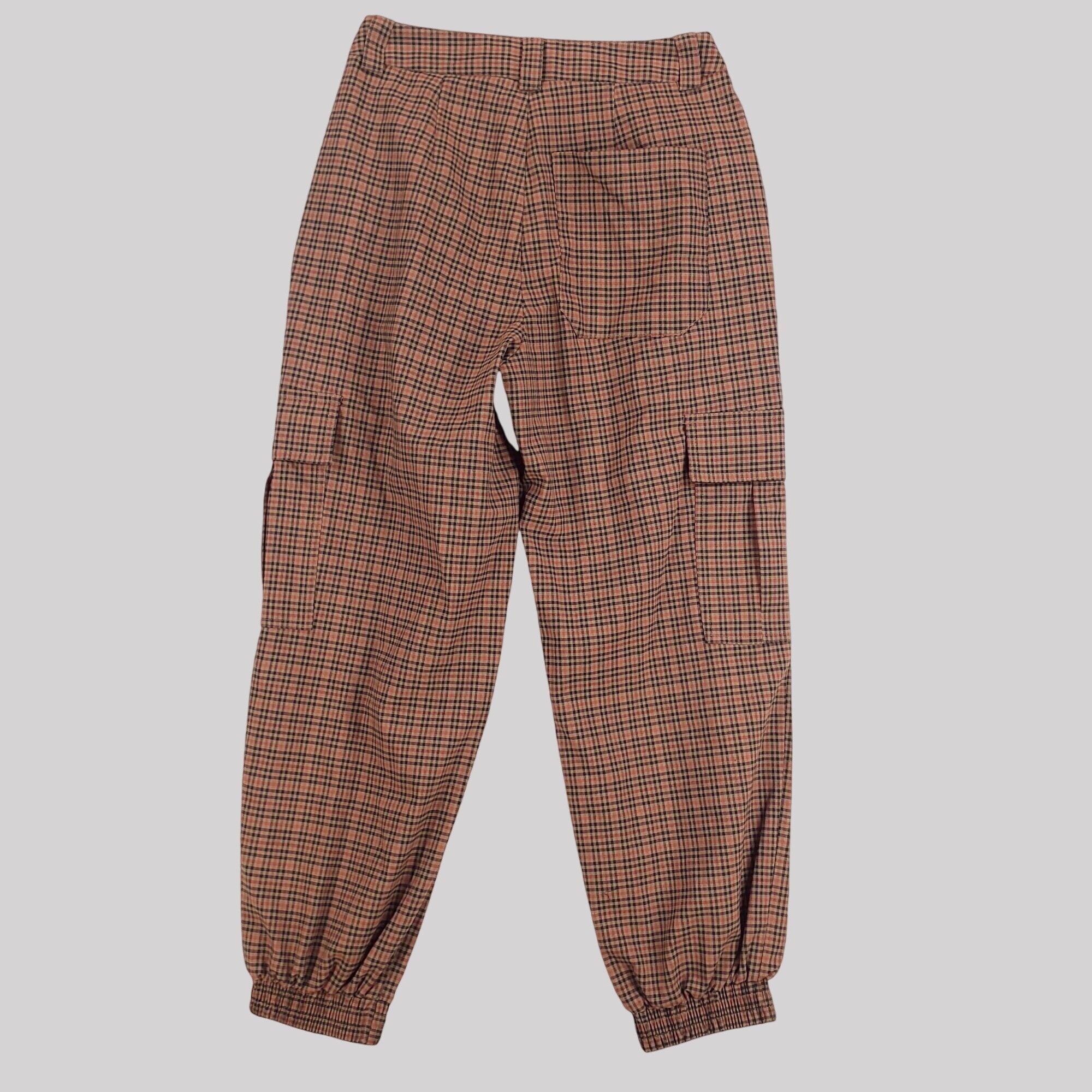 Urban Outfitters Urban Outfitters Brown/Tan Checkered Plaid Cargo Jogger Pant Size 28" / US 6 / IT 42 - 3 Thumbnail