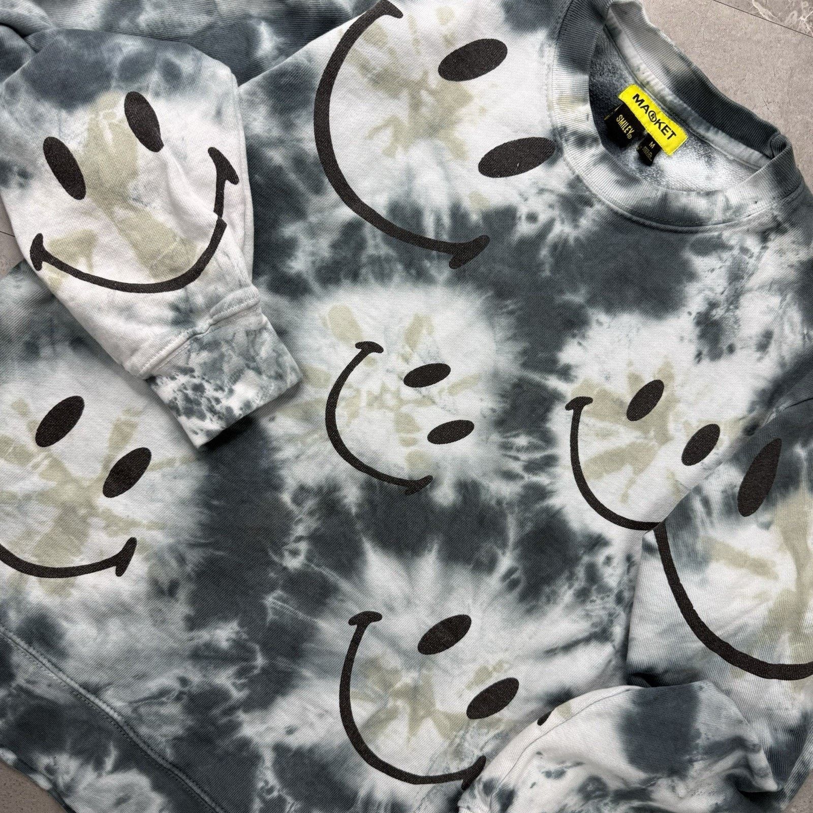 Market Market Smiley Sweatshirt Mens M Medium Shibori Dye Crewneck Size US M / EU 48-50 / 2 - 1 Thumbnail