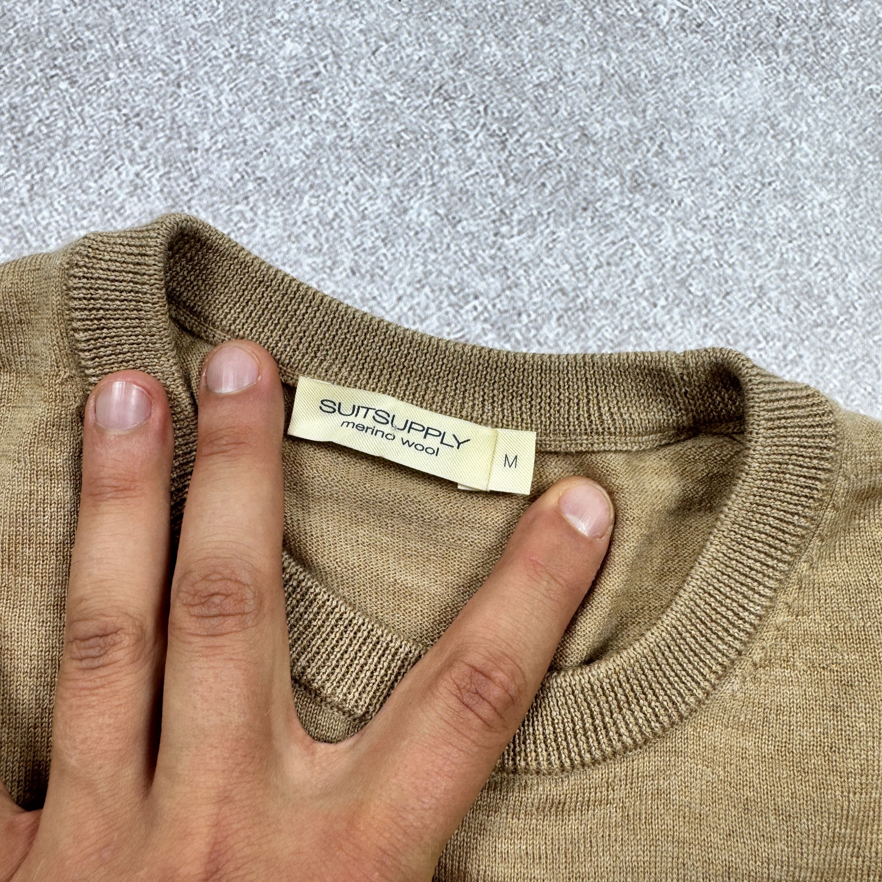 Suitsupply Suitsupply Merino Wool Beige Crewneck Jumper Sweater Size M Size US M / EU 48-50 / 2 - 6 Thumbnail