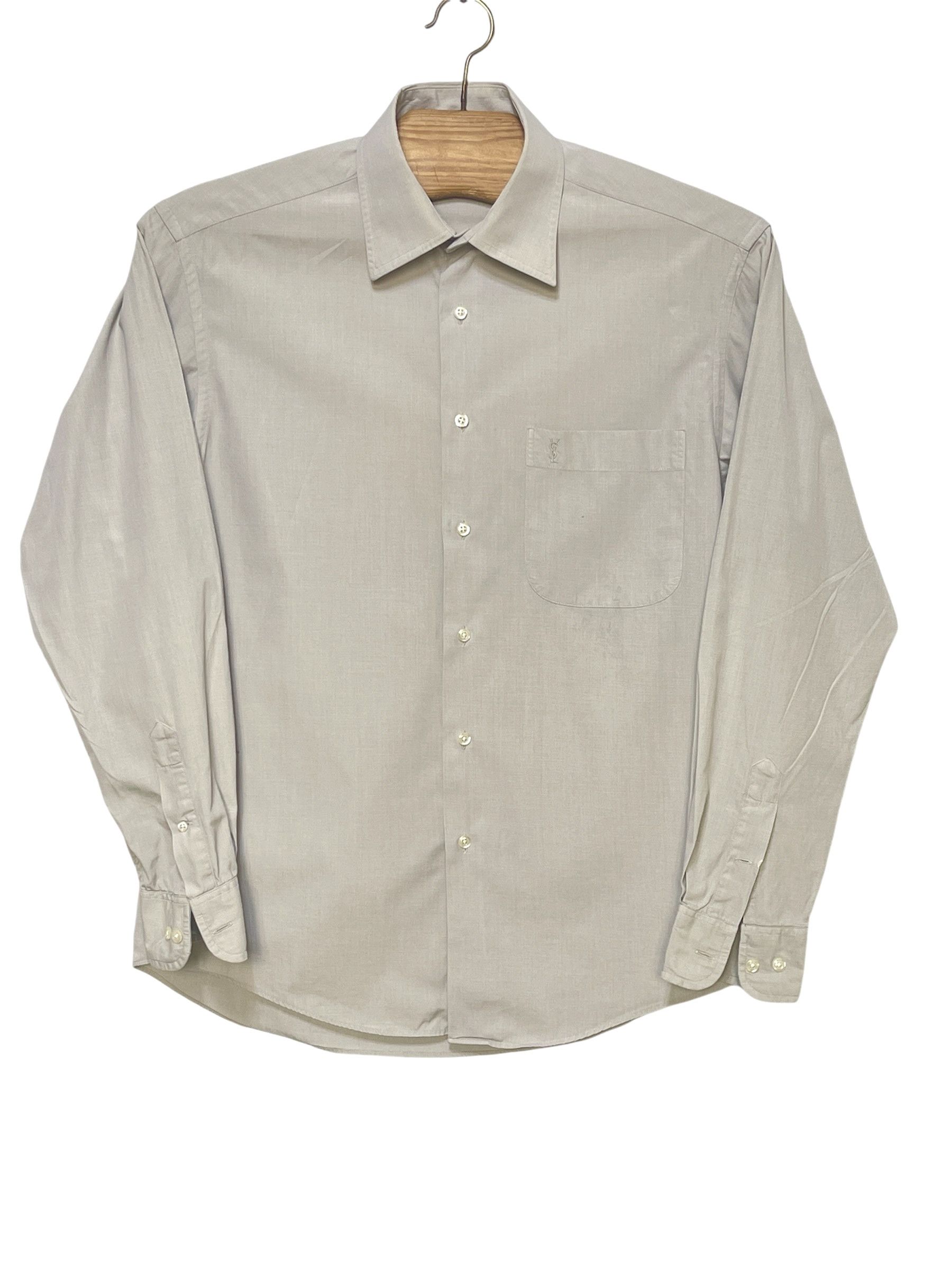 Yves Saint Laurent 🔥 YSL Yves Saint Laurent shirt size M beige grey cotton Size US M / EU 48-50 / 2 - 1 Thumbnail