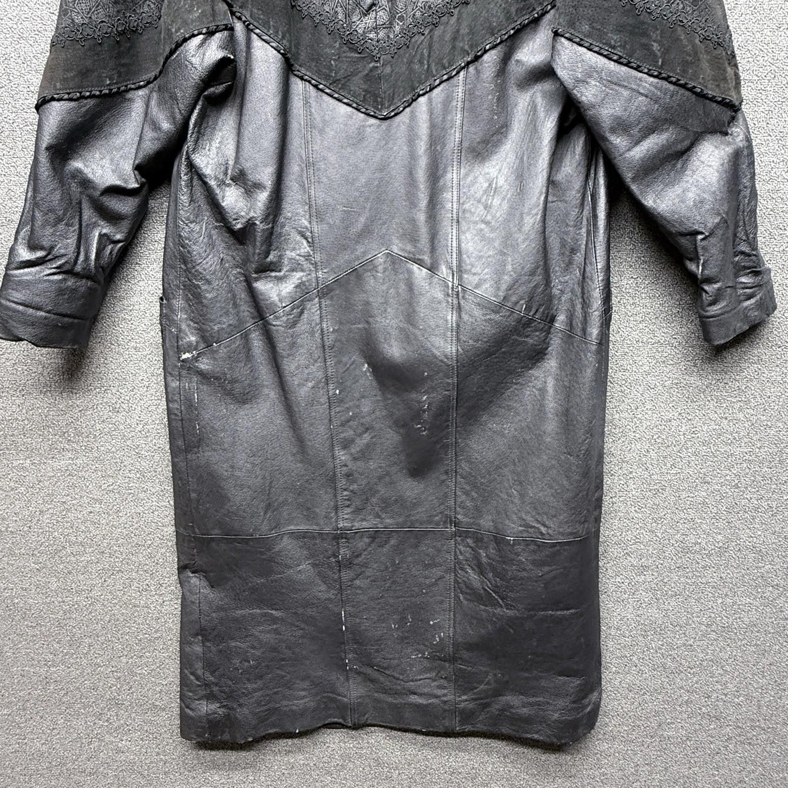 Other VTG Winlet Women S Black Genuine Leather 80s TrenchCoat Goth Size S / US 4 / IT 40 - 3 Thumbnail