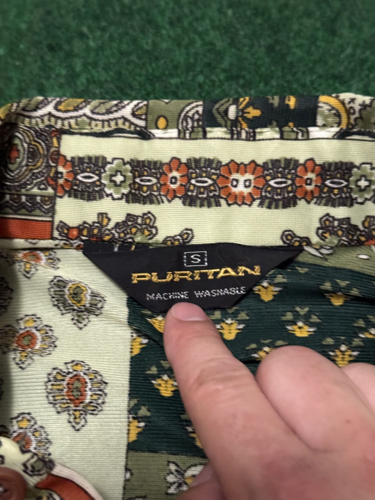 Puritan Vintage 70s Puritan Patchwork Paisley Disco Button Up Shirt Size US S / EU 44-46 / 1 - 3 Thumbnail