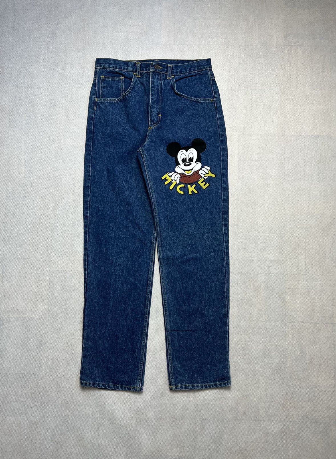 Disney × Mickey Mouse Pants Disney Mickey Mouse Jeans Vintage Size US 31 - 1 Thumbnail