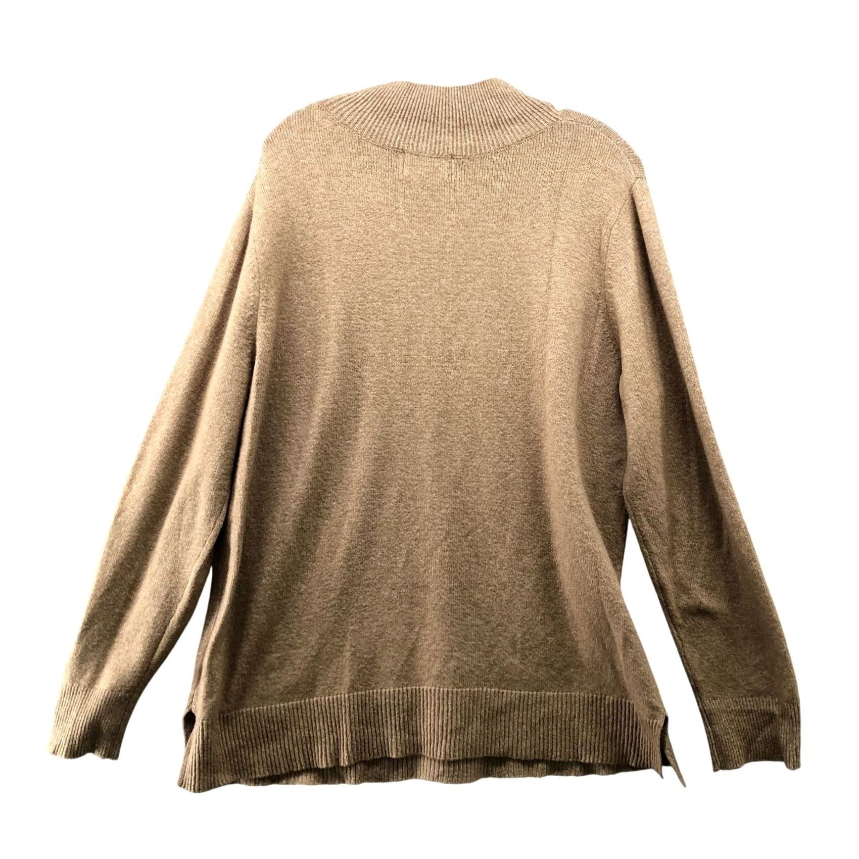 Old Navy Old Navy Pointelle Mock Neck Sweater Womens XL Camel Tan Stretch Knit Pullover Casual Fall Winter Knit Cotton Blend Size XL / US 12-14 / IT 48-50 - 2 Thumbnail