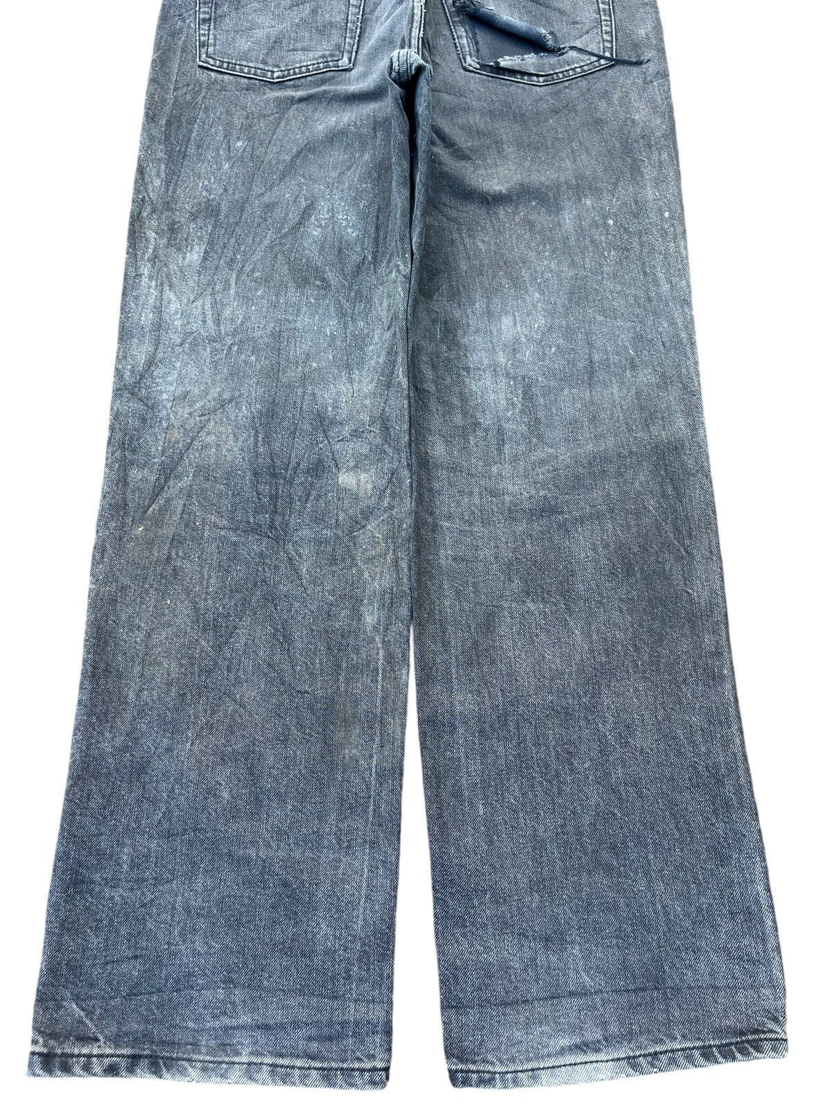 Japanese Brand Vintage Spliced Dirty Mud Washed High Rise Loose Fit Jeans Size US 29 - 6 Thumbnail