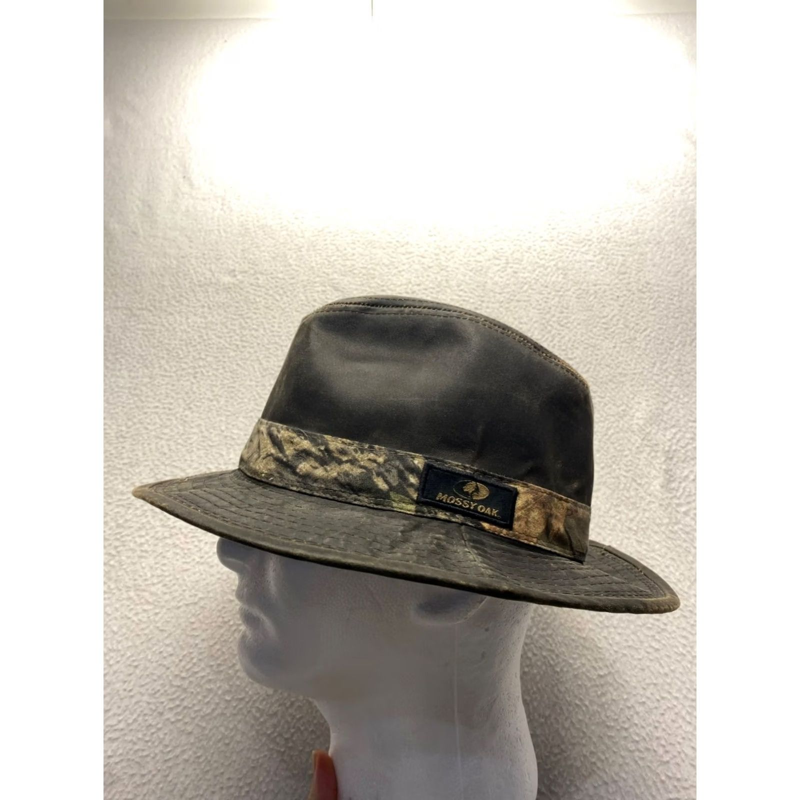 Vintage Mossy Oak Mens Camouflage Wide Brim Outdoor Hat Fedora Small/Medium Black Outdoors Signatures Mens Size ONE SIZE - 3 Thumbnail