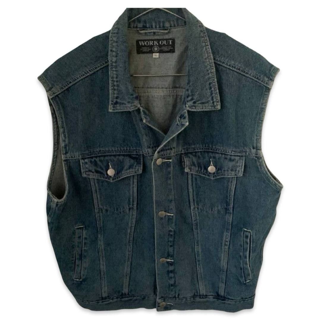 Vintage Work Out denim vest #291 Size US XL / EU 56 / 4 - 1 Thumbnail
