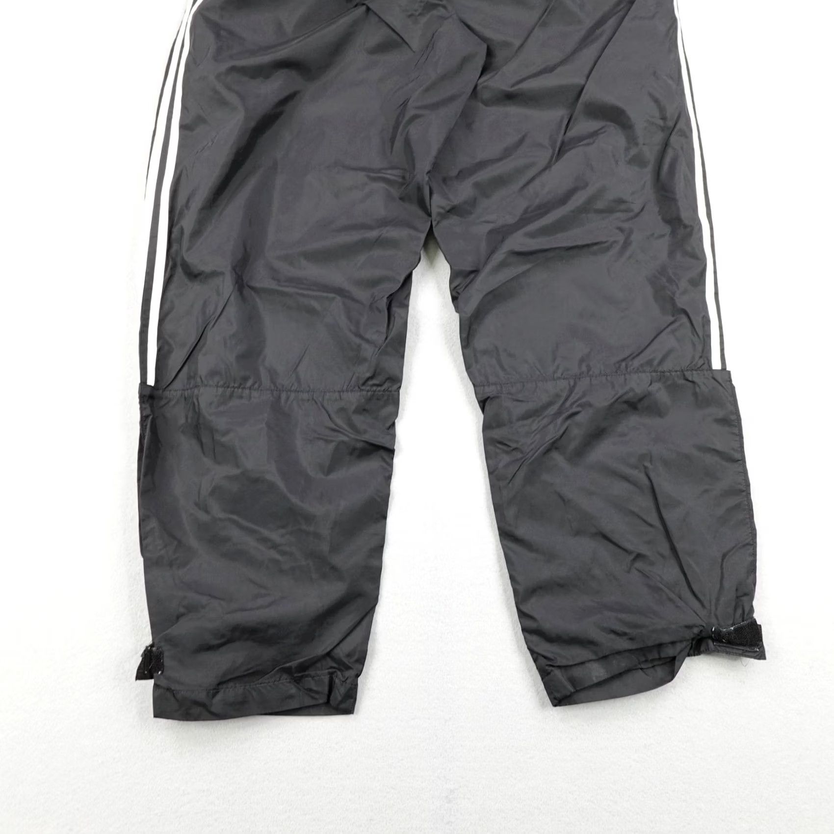 Adidas VINTAGE Adidas Pants Mens 2XL Black Windbreaker Track Warmup White Stripe 90s Size US 39 - 6 Thumbnail